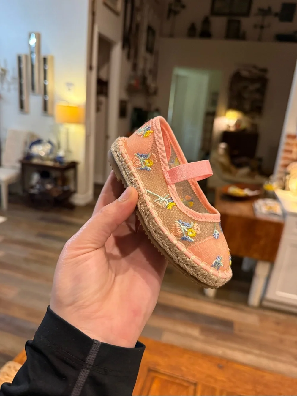 Girls Pink Floral Canvas Cat & Jack Espadrilles